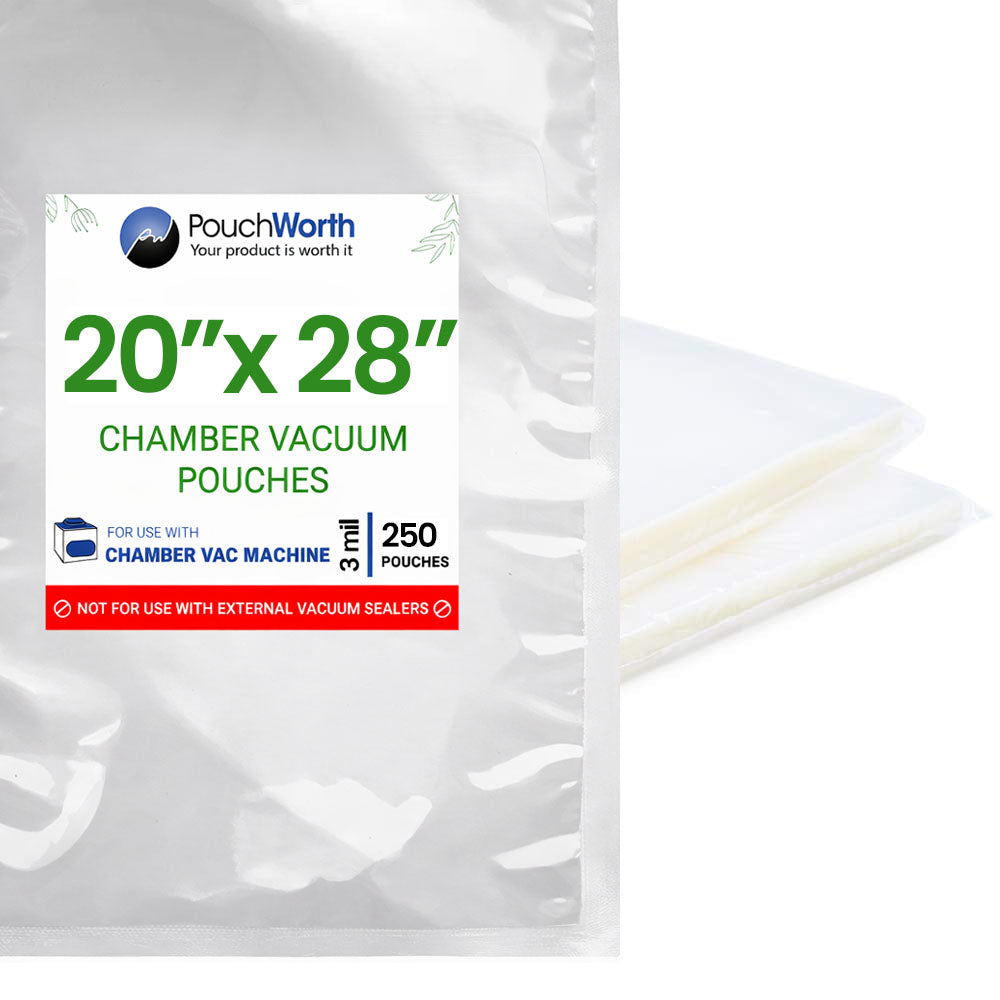 20 x 28  Chamber Vacuum Pouches (3 Mil)