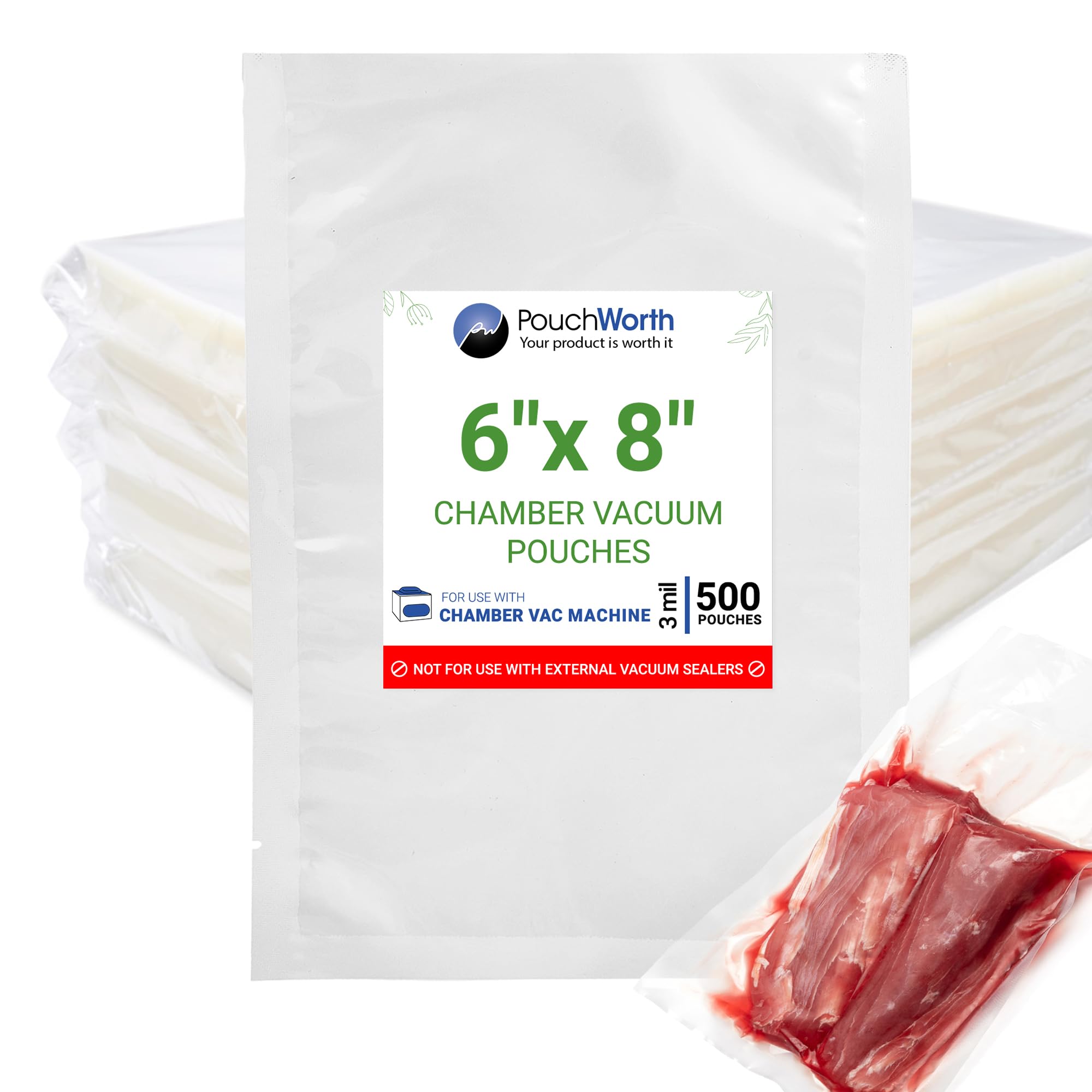 6 x 8 Chamber Vacuum Bags (3 Mil)