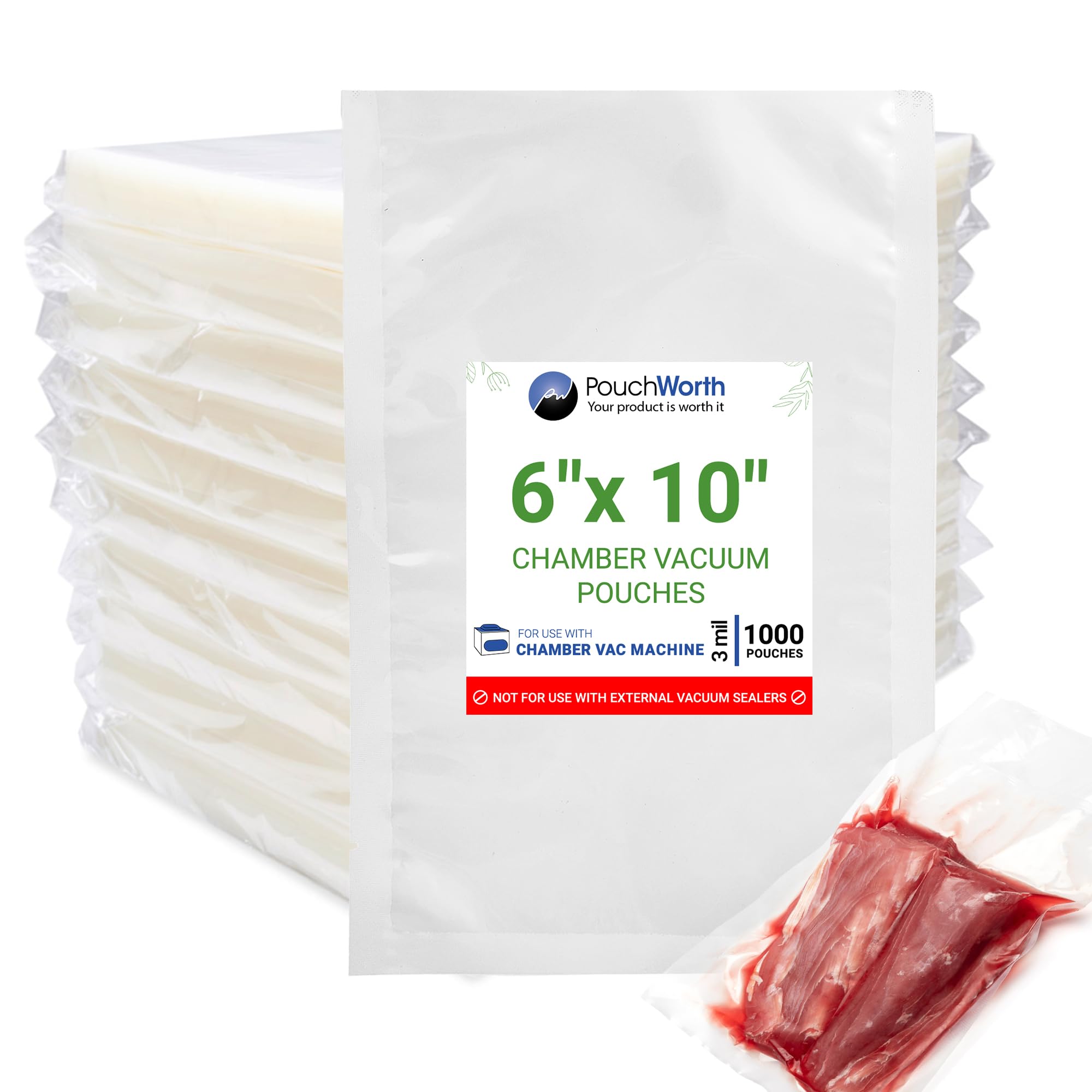 6 x 10 Chamber Vacuum Pouches (3 Mil)