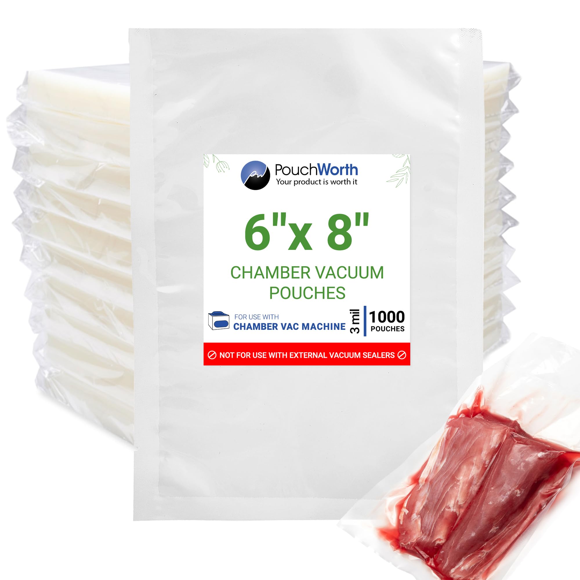 6 x 8 Chamber Vacuum Bags (3 Mil)
