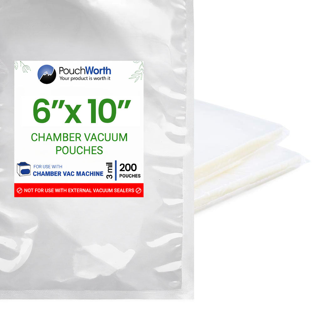 6 x 10 Chamber Vacuum Pouches (3 Mil)