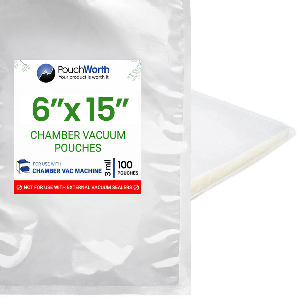 6 x 15 Chamber Vacuum Pouches (3 Mil)