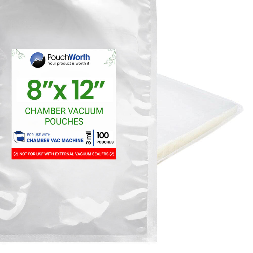8 x 12 Chamber Vacuum Pouches (3 mil)