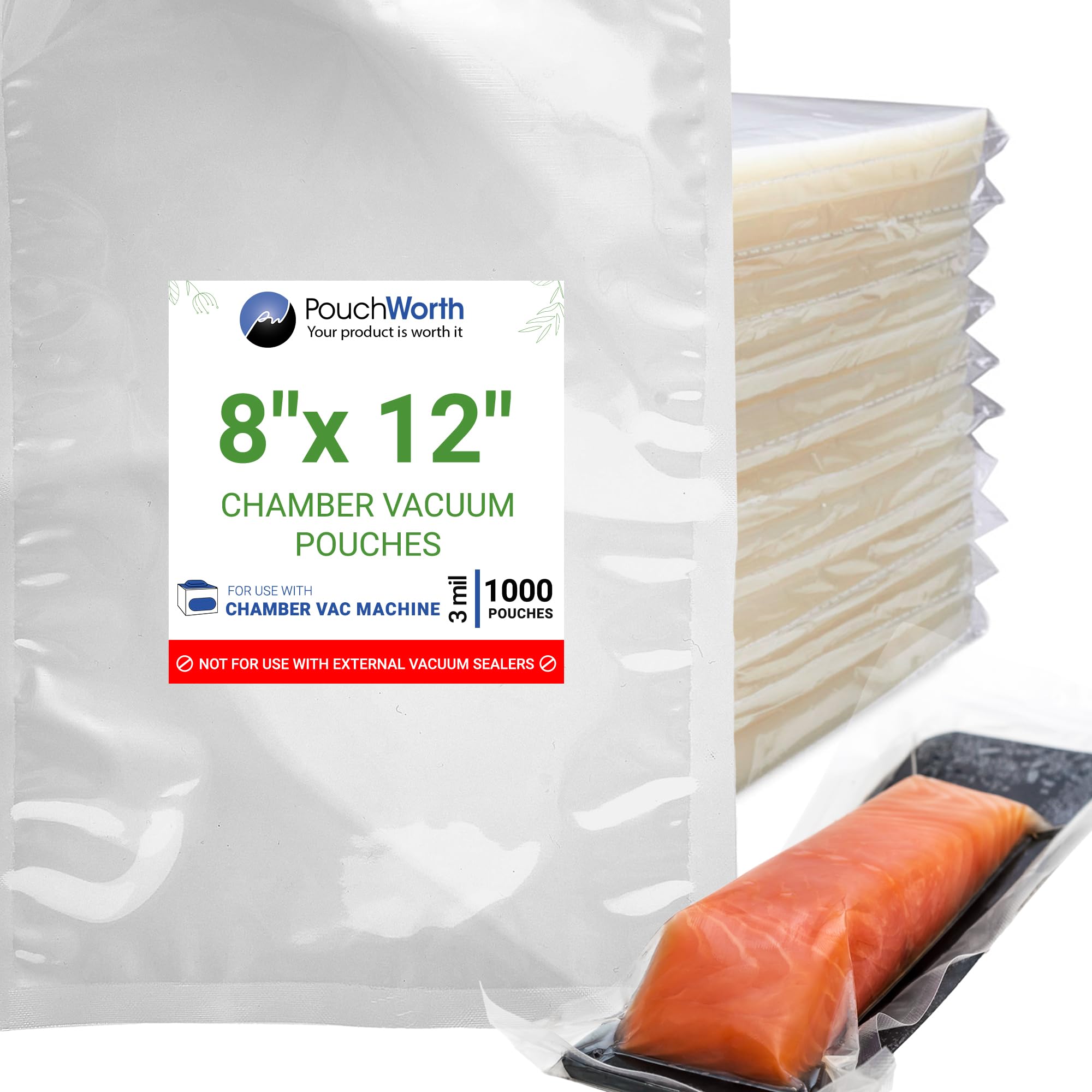 8 x 12 Chamber Vacuum Bags (3 Mil)