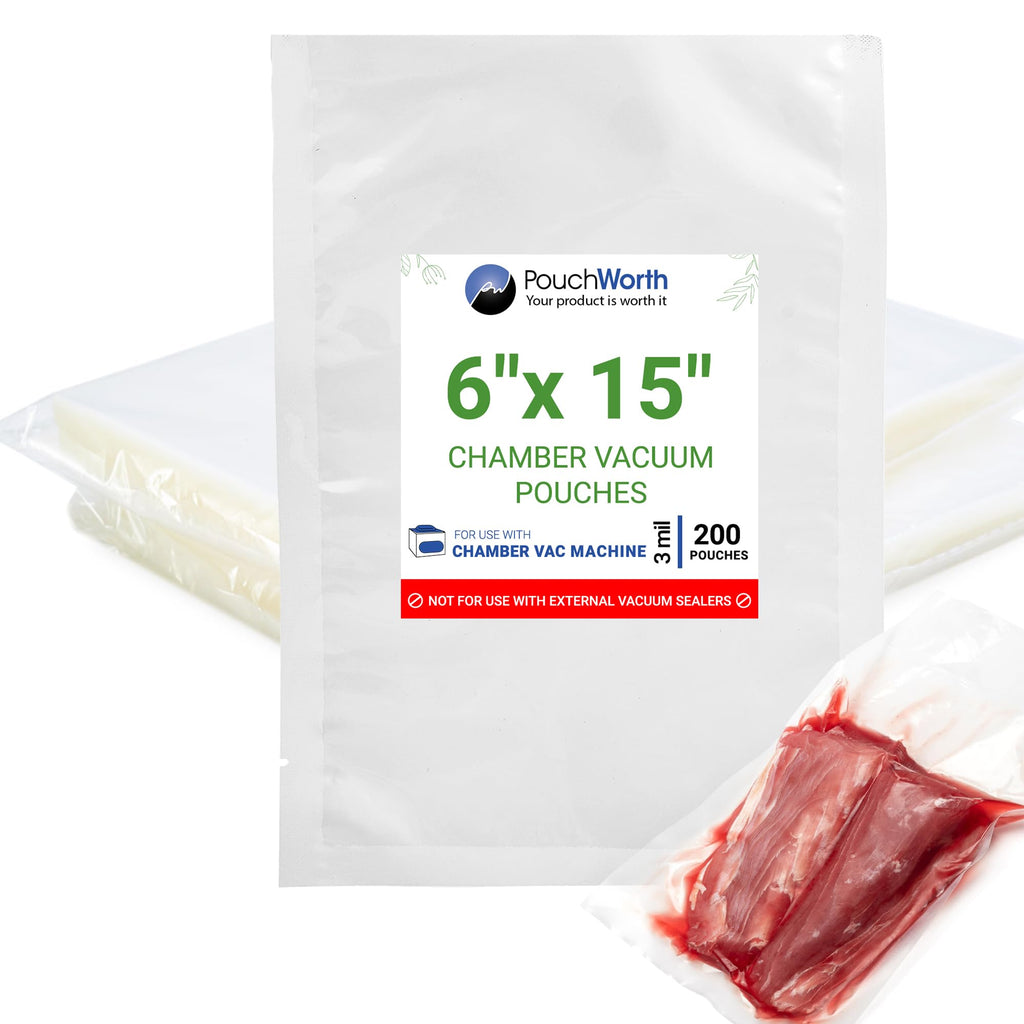 6 x 15 Chamber Vacuum Pouches (3 Mil)