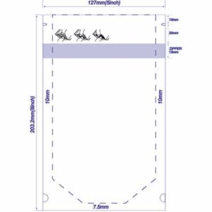 5x8x2.5 Child Resistant Pouch Dieline