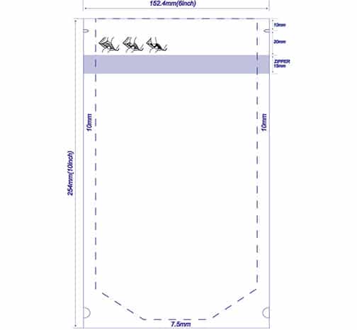 6x10x2.5 Child Resistant Pouch Dieline