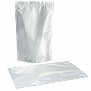 SilverDollar 12×19.5×4 – 100 Pack Silver Stand Up Pouch Food Bags