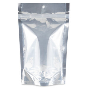 NYSM Clear/Silver 6×9.5×3.5 – 100 Pack Clear Silver Stand Up Pouch Food Bags