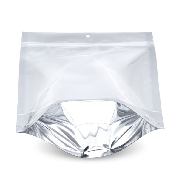 NYSM Clear/Silver 7.5×11.5×3.5 – 100 Pack Clear Silver Stand Up Pouch Food Bags