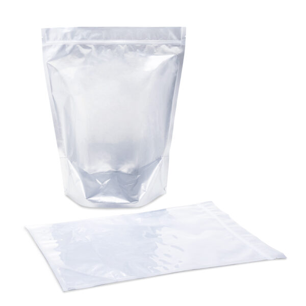 NYSM Clear/Silver 14×17×8 – 100 Pack Clear Silver Stand Up Pouch Food Bags